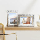 Vittanly 5x7 Picture Frames Set of 9, Shatter Resistant Plexiglass, Display 4x6 Pictures with Mat or 5x7 without Mat, Photo Frames for Wall or Tabletop, Engineered Wood, Distressed White by CozyNest Decor