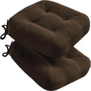 Codi Dining Chair Cushions 2 Pack, Thick Chairs Pads for Indoor Kitchen Room - Washable, Non-Slip Memory Foam Seat Cushion with Ties, 16.5"x16.5"x 3.5", Set of 2, Brown by CozyNest Decor