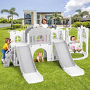 JOYLDIAS 10 in 1 Toddler Slide, Double Kid Climber Slide Playset w/Swing, Basketball Hoop, Telescope, Tunnel, Storage Space and Non-Slip Steps, Indoor Outdoor Backyard Playground Toy for Toddlers by TinyTreasures Baby Boutique