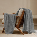PHF 100% Cotton Waffle Weave Throw Blanket, Soft Lightweight Breathable Cozy Summer Throws for Couch Bed Sofa, Luxury Aesthetic Woven Blanket for Home Decor & Office, 50"x60", Dark Grey by CozyNest Decor