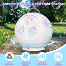 Bubble Machine Automatic Bubble Blower for Kids Toddlers Rechargeable Portable Spherical LED Bubble Maker Electric Auto Rotating 45°/360° Outdoor Toy Birthday Party Wedding (Spherical White) by TinyTreasures Baby Boutique