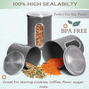 Moss & Stone 3-Piece Gray Canisters Sets For The Kitchen, Airtight Canister Set With See Through Window, Storage Jars for Coffee Container, Tea Organizer & Sugar Canister, Gray Kitchen Canisters