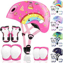 Vvinca Kids Toddlers Bike Helmet Adjustable for Ages 3-5-8 Years, Knee Pads and Elbow Pads Set Wrist Guard Sports Protective Gear Set for Roller Skate Bicycle Skateboard Scooter Girl Boy Birthday Gift by TinyTreasures Baby Boutique