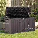 YITAHOME 100 Gallon Outdoor Storage Box, Large Water Resistant Resin Deck Box, Indoor Outdoor Lockable Storage Container for Patio, Garden, Cushions, Tools, Equipment (Dark Brown) by CozyNest Decor