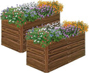 SnugNiture 2 Pcs 4x2x2FT Raised Garden Bed Galvanized Planter Garden Boxes Outdoor, Deep Root Planter Raised Bed for Vegetables Flowers Herbs,Brown by GreenHaven Gardens