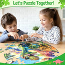 ZIZZ Dinosaur Floor-Puzzles Toy for Kids: 70Piece Dinosaur Puzzle for Kids Age 3 4 5 6 7 8 Year Olds Boy Learning & Educational Games Toys Toddlers Best Gifts for Birthday Christmas by TinyTreasures Baby Boutique