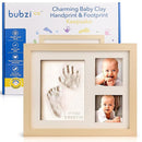 Baby Footprint Kit, Newborn Foot and Hand Print Kit, Infant Keepsake Frame, Nursery Pictures Frames, Infant Handprint, New Mom Gifts, Newborn Essentials Must Haves, Baby Shower Gifts (Natural Wood) by TinyTreasures Baby Boutique