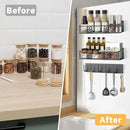 Spice Rack Magnetic for Fridge,Magnetic Fridge Shelf,Spice Shelf,Condiment Organizer,Refrigerator Organizers and Storage with Magnetic Hooks,Owl Kitchen Decor(Gray) by CozyNest Decor