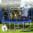 Upgraded Trampoline 8FT/10FT/12FT/14FT With Basketball Hoop, Light, Sprinkler, Stakes - Outdoor Backyard for 4-6 Kids and Adults by TinyTreasures Baby Boutique