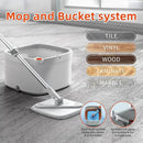 KZKR Spin Mop and Bucket Set with Self Separation Dirty and Clean Water System, Self Wringing 360° Rotating Square Mop Head for Home Floors Cleaning (1.0 Mop and Bucket Set (10 Pads)) by CozyNest Decor