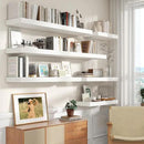 Deep Floating Shelves | 30 Inch Floating Shelves for Wall Set of 2 | 12 Inch Deep White Shelves for Living Room Bathroom Laundry Room Bedroom Kitchen Home Office - White by CozyNest Decor