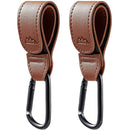 Baby Stroller Hooks Bag Hooks for Hanging Diaper Bags Multipurpose Hooks for Grocery Shopping Bags Premium Vegan Leather Pram Straps 2 Pcs (Brown) by TinyTreasures Baby Boutique