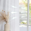 MYSKY HOME Patio White Curtains for Sliding Door, Living Room Curtains & Drapes Soft Cotton Farmhouse Window Treatments 90 inch Length 1 Panel Set Linen Look Semi Sheer Draperies, 100" W x 90" L by CozyNest Decor