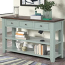 Solid Wood Console Table Sofa Table with Storage Drawers and Bottom Shelf Entryway Table for Entry Hallway Foyer Sofa Couch Table,Fully Assembled (48.8" Green) by CozyNest Decor