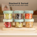 KeaBabies 6pk 4oz Glass Baby Food Containers with Lids - Leak-Proof, Microwavable Small Glass Jars, Baby Purees & Toddler Snack Storage Containers, BPA-Free, Dishwasher & Freezer Safe (Sage) by TinyTreasures Baby Boutique