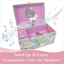 The Memory Building Company Unicorn Musical Jewelry Box, Classic Melody Storage Organizer Kids Ages 6-12, Wood Construction w/ 2 Compartments by TinyTreasures Baby Boutique