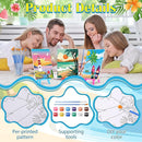 Blosssound 10 Set Pre Printed Canvas Pre Drawn Canvas Painting with Easel Kits 5" x 7" Outline Painting Panels for Beginners, DIY Craft Project, Party Favor, Home Decors(Landscape) by TinyTreasures Baby Boutique