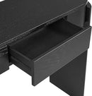 55" Sofa Table with Oval Top and 2 Drawers, Entryway Console Table with Fluted Design for Hallway,Foyer,Entry and Living Room (Fully Assembled-Black) by CozyNest Decor
