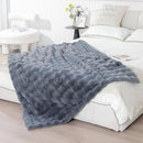 UKELER Soft Faux Fur Throw Blanket 50''x60'' Solid Reversible Shaggy Blanket Plush Thick Fluffy Blankets Throws for Bed, Couch, Sofa, Office, Camping Dark Grey by CozyNest Decor