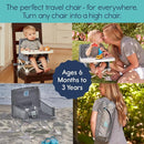Hiccapop OmniBoost Travel Booster Seat with Tray for Baby, Dining Table, Camping, Beach, Grandma’s | Folding Portable Tip-Free Design Straps to Kitchen Chairs by TinyTreasures Baby Boutique