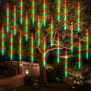Dazzle Bright Red and Green Christmas Lights, 288 LED 11.8 Inch Meteor Shower Rain Lights with 8 Tubes, Waterproof Plug in Falling Rain Lights Christmas Decorations for Xmas Bushes Tree Yard Party by GreenHaven Gardens