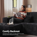 ovios Sectional Cloud Couch for Living Room, Modular Floor Sofa with Plush Corduroy, No Assembly Required, Big Comfy Couches Set with Fluffy Memory Foam, Stupendous U Shaped Sofas with Chaise, Beige by CozyNest Decor
