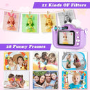 Kids Camera,HD Digital Video Camera with Protective Cover,Childrens Toys for 3 4 5 6 7 8 9 Year Old Boys/Girls,Selfie Camera for Kids,Christmas Birthday Gifts with 32GB SD Card (Unicorn Purple) by TinyTreasures Baby Boutique