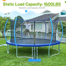 Zupapa 1500LBS Weight Capacity No-Gap Design 16 15 14 12 10FT Trampoline for Kids with Safety Enclosure Net Outdoor Backyards Trampolines with Non-Slip Ladder for Children Adults Family by TinyTreasures Baby Boutique