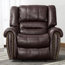CANMOV Leather Recliner Chair Set of 2, Classic and Traditional Manual Recliner Chair with Comfortable Arms and Back,Manual Single Recliner Sofa for Living Room, Brown by CozyNest Decor