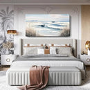 amatop Extra Large Wall Art for Living Room –Big Coastal Beach Minimalist Canvas Artwork with Sailboat Ocean Waves and Reeds Nautical Seascape Picture for Bedroom Decor Blue58x29 Inch by CozyNest Decor