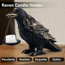 Raven Gothic Home Decor Fake Crow Light Holder Raven Lamp Tealight Candle Holder Resin Raven Statue Wearing Gold by CozyNest Decor