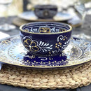 Encantada Handmade Hand-Painted Authentic Mexican Pottery Mugs (2-Pack, Blue Helecho) by CozyNest Decor