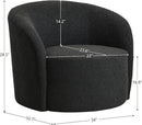 KINWELL 34" W Swivel Barrel Chair Set of 2, Mid Century Modern Round Upholstered Boucle Swivel Accent Chairs, No Assembly Sofa Chair for Living Room Bedroom Reading, Black by CozyNest Decor