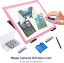 iVyne Rechargeable A4 Light Pad for Diamond Painting & Art Projects – LED Light Board with Diamond Art Accessories – Ultra-Thin & Portable Diamond Dot Light Board, Perfect for Artists - Pink by TinyTreasures Baby Boutique