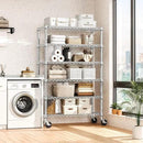 Steel Storage Shelving 6-Tier Utility Shelving Unit with Wheels, Steel Organizer Wire Rack for Home,Kitchen,Office,Garage,17.7" D x 47.2" W x 76.7" H by CozyNest Decor