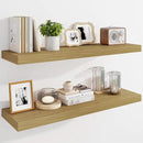 Marsmiles 36" Floating Shelves for Wall, Wooden Shelves with Invisible Brackets Set of 2, Rustic Farmhouse Wall Mounted Shelf for Kitchen Bathroom Living Room Study, Natural Oak by CozyNest Decor