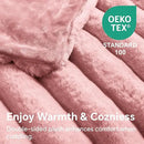 BEDELITE Faux Fur Throw Blanket for Couch, Soft and Cozy Luxurious 3D Striped Pink Fluffy Blanket, 770GSM Thick Warm Plush Fuzzy Faux Rabbit Fur Blanket for Women Gift, 50"x 60" by CozyNest Decor