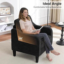 Accent Chair for Living Room, Mid Century Modern Reading Chair for Bedroom, Upholstered Armchair with Side Pockets, Comfy Single Sofa Side Chair for Office, Apartment, Small Room, Black by CozyNest Decor