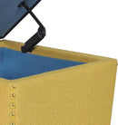 Adeco Square Storage Ottoman with Hinged Lid, Modern Accent Bench Footrest Stool, Coffee Table for Living Room Bedroom,Yellow Large by CozyNest Decor