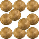 WYZworks - Round Paper Lanterns 10 Pack (Brown, 14") - Hanging Paper Lanterns Lamp for Wedding, Birthday, Party and Home Decorations with 8", 10", 12", 14", 16" Option by GreenHaven Gardens