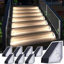 JSOT Solar Step Stair Lights Outdoor Yard Decor 8 Pack, IP65 Waterproof Deck Lighting for Outside Solar Powered, Solar Garden Light Decor for Fence, Backyard, Front Porch Step, Balcony, Wall, Patio by GreenHaven Gardens