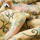 Snycler Boho Throw Blanket 60"x80" - 100% Cotton Ultra Soft Rustic Quilt, Green Floral Printed Farmhouse Decor for Bed, Sofa, Couch, Chair - All Season Cozy Blanket by CozyNest Decor