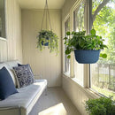 T4U 12 Inch Large Hanging Planters for Outdoor Plants, 2 Pack Self Watering Hanging Pots Indoor, Hanging Baskets for Plants,Hanging Flower Pot with Drainage Hole and Plant Hanger, Blue by GreenHaven Gardens