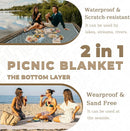 Genovega 2 in 1 Extra Large Outdoor Picnic Blanket Waterproof Woven Boho Mat Giant Beach Towel Travel Essential Yoga Accessories Park Patio Lawn Garden Grass Ground Music Festival Concert Must Have by TinyTreasures Baby Boutique