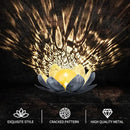 Garden Solar Light Outdoor(2Pack), Amber Crackle Globe Glass Lotus Decoration, Waterproof Gary Metal LED Flower Lights for Patio,Lawn,Walkway,Tabletop, Garden Gifts for Women by GreenHaven Gardens