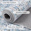 DCX Machine Washable Blue and Beige Area Rugs 5x7, Non Slip Stain Resistant Vintage Floral Rug for Living Room Bedroom Nursery, Soft Low Pile Large Carpet by CozyNest Decor