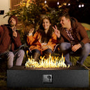 COSIEST 56-inch x 28-inch Outdoor Propane Fire Pit Coffee Table w Concrete Rectangle Base, 50,000 BTU, Free Lava Rocks and RainCover, Fits 20lb Tank Outside, Gray by GreenHaven Gardens