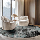 Washable Area Rugs 4ft Non-Slip Modern Abstract Soft for Living Room Entryway Bedroom Nursery, Print Pattern, Blue Black Teal by TinyTreasures Baby Boutique