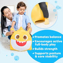 JITTERYGIT Baby Shark Official Bouncy Hopper Plush Musical Singing Toy - Inflatable Animal Ride On for Indoor & Outdoor - Birthday Gift for Kids & Toddlers (Boys & Girls) Ages 18+ Months (Yellow) by TinyTreasures Baby Boutique