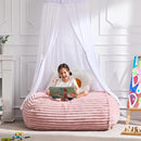 Hobestluk 3FT Bean Bag Chairs Adult Bean Bag with Portable Handle Comfy Large Bean Bag Chair with Removable Cover for Living Room Bedroom or Reading Nook (Stripe Pink, 3FT) by TinyTreasures Baby Boutique